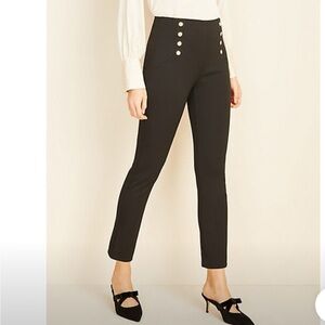Ann Taylor High-Waisted Black Button-Detail Pants

Size 2